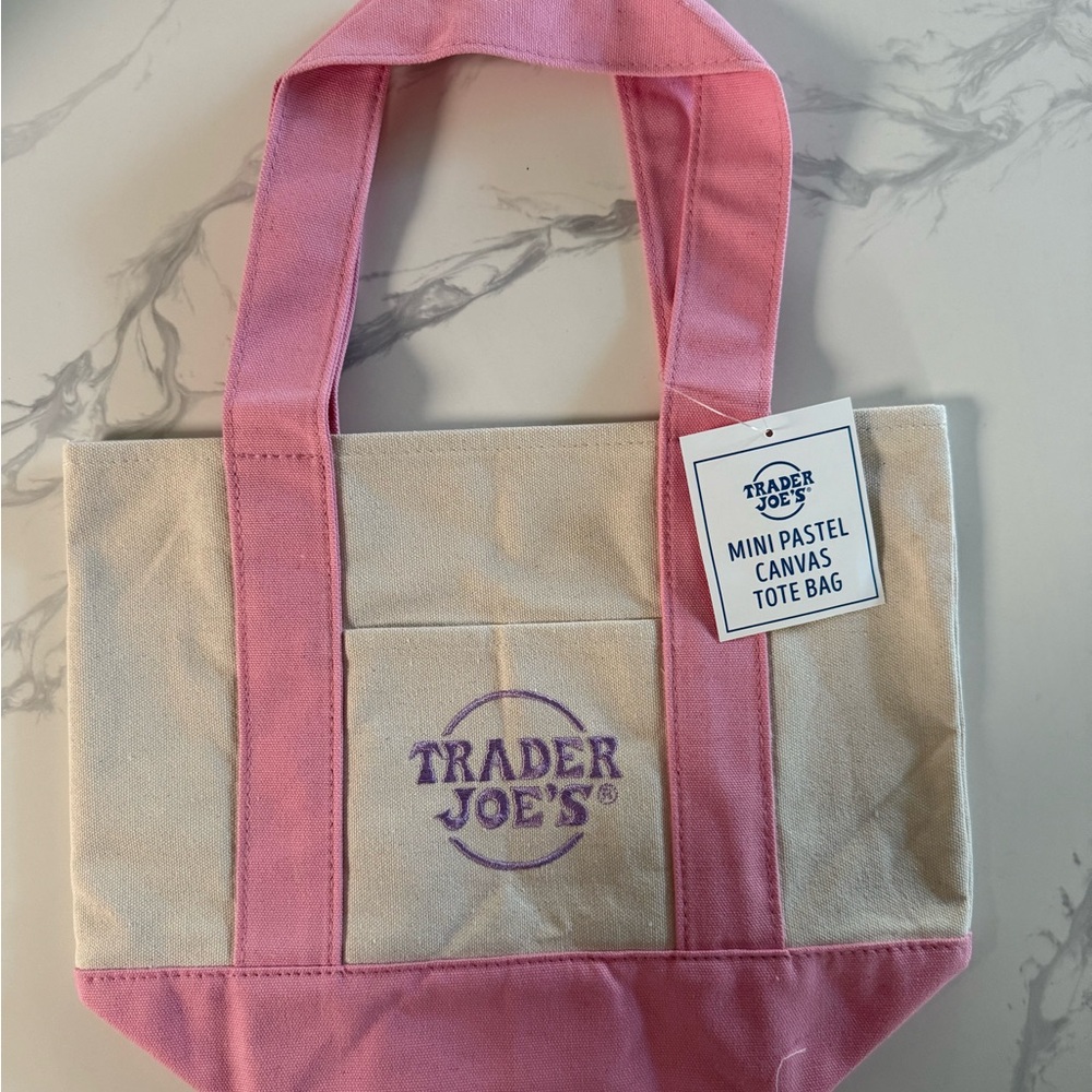 -Trader Joe’s pastel mini Tote Bag